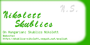 nikolett skublics business card
